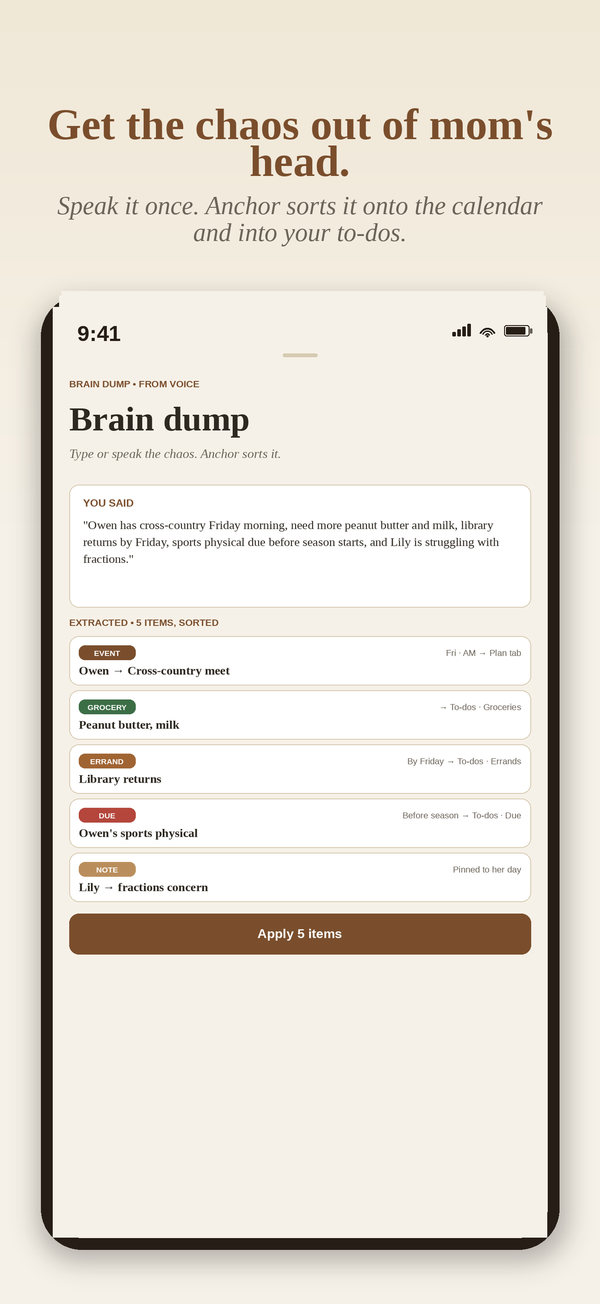 Brain dump